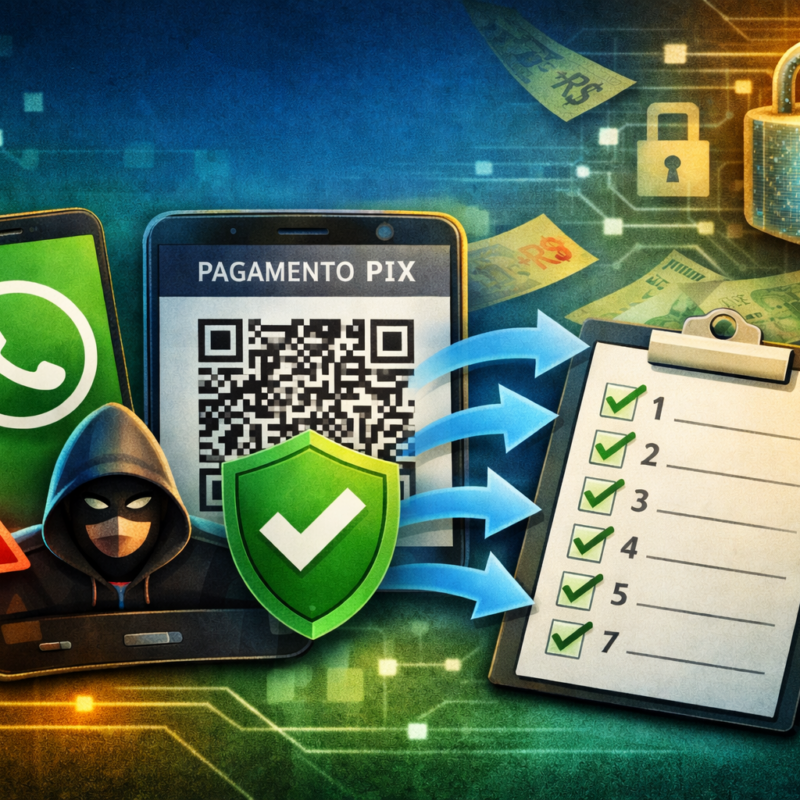 Imagem representativa mostrando a ideia de Golpe do Pix no Whatsapp como um sinal de alerta.